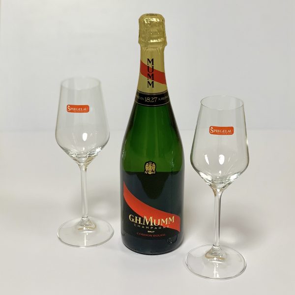 Pack champagne G.H. Mumm con copas de champagne marca Spiegel