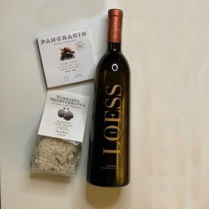 Pack gourmet para una cena especial en casa con risotto con trufa, vino verdejo Loess D.O. Rueda y chocolate Pancracio con flor de sal.